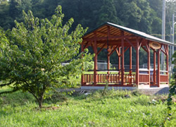 休憩したり、前の広場でバーベキューを